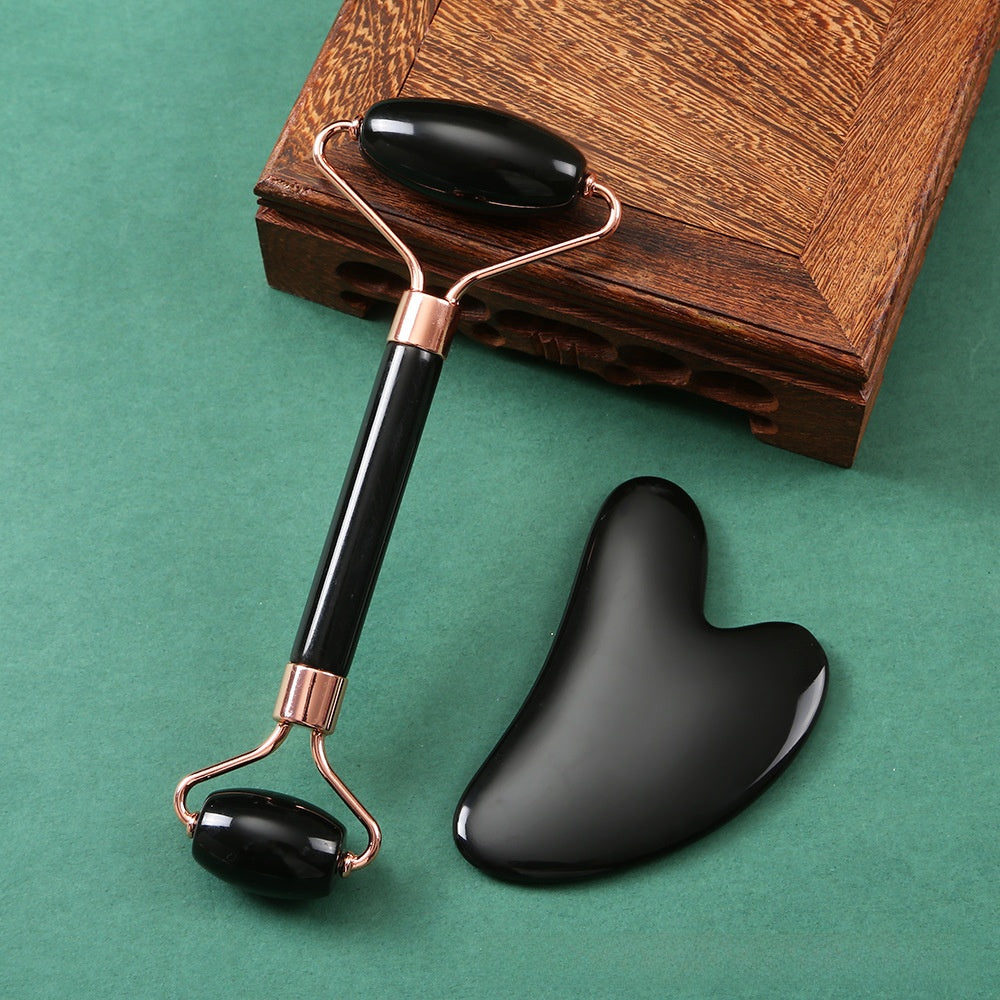 Jade roller and Gua-sha scraper for face sculpting