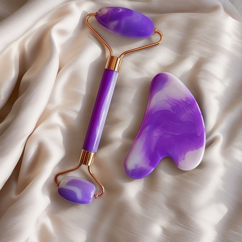 Jade roller and Gua-sha scraper for face sculpting