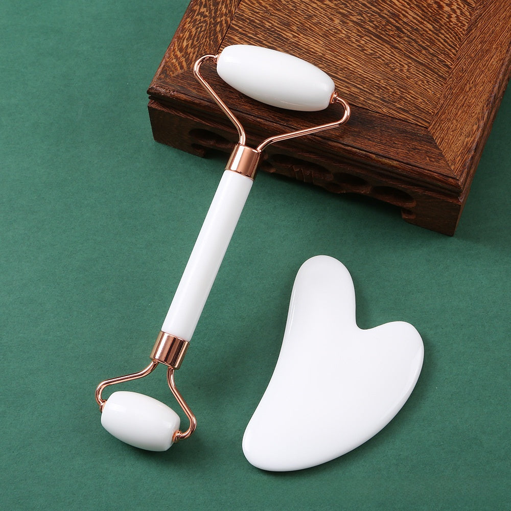 Jade roller and Gua-sha scraper for face sculpting