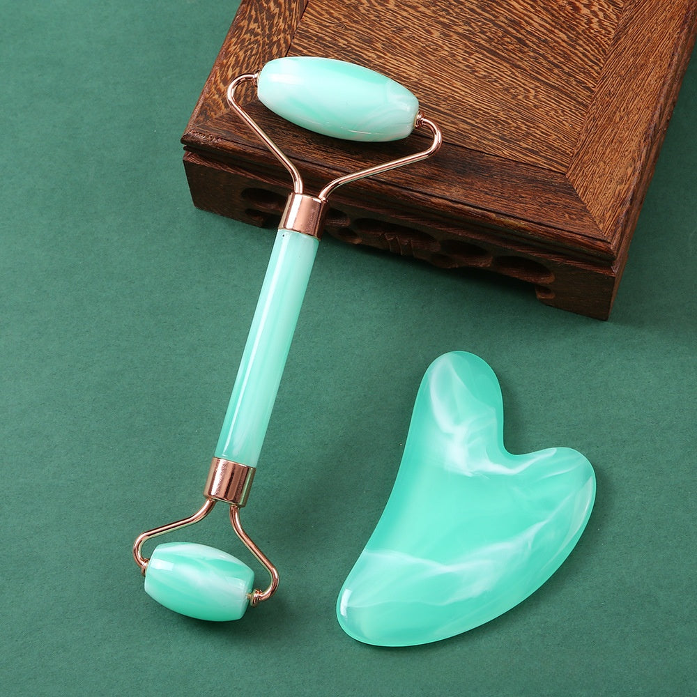 Jade roller and Gua-sha scraper for face sculpting